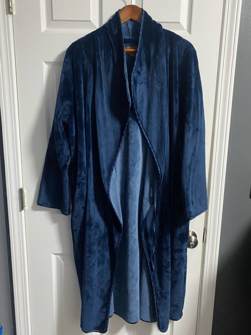 Koolaburra Navy Plush Open-Front Women's Robe